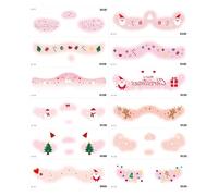 Adesivi per il trucco per il viso, adesivi per il trucco per il viso - adesivi per volti natalizi 12X - Adesivi blush falso impermeabili per la decorazione per bambini e