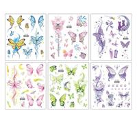 Adesivi Per Il Viso A Forma Di Farfalla Glitterata, Adesivi Per Gli Occhi, Adesivi Per Tatuaggi Da Trucco Da Donna, Sicuri Ed Ecologici 105 * 120MM