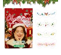 Adesivi per il viso con lentiggini glitterati | 4 pezzi natalizi scintillanti impermeabili | Patch adesivi temporanei per il trucco del viso - per ragazze adolescenti, feste, festival, cosplay