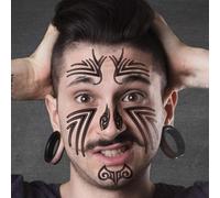 Adesivi per il viso da 12 pezzi adesivi per tatuaggi temporanei (stile misto)