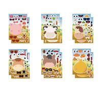 Adesivi per il viso di animali, crea adesivi per il viso, simpatici adesivi per il viso anime | Animali nutritivi per bambini, adesivi per il viso per divertimento e apprendimento, borse regalo per