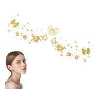Adesivi per il viso di Natale - Adesivi temporanei con glitter, adesivi impermeabili per il trucco degli occhi | Adesivi dorati per look creativi, ideali per feste di Natale, feste, sagre e festività