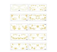 Adesivi Per Il Viso In Lamina D'Oro, Impermeabili, Ecologici, Sicuri E Adatti Al Trucco Del Viso E Degli Occhi Delle Donne. 6.0x15.8cm