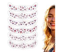 Adesivi per il Viso Toppe 250° Anniversario Bandiera Americana | Decalcomanie facciali per make-up e omaggi festivi per Donne Uomini Interno Esterno Casa Festa Giorno 'Indipendenza