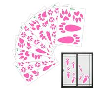 Adesivi per impronte di coniglio di Pasqua, 9 pezzi, decorazioni per finestre in PVC, feste a doppio lato, adesivi | decorazioni per feste, adesivi per impronte di piedi - per vetri porta frigorifero