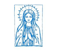 Adesivi per incisioni Immagine disegnata a mano della Vergine Maria della Madonna 32x48cm Selezione multicolore Blu
