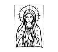 Adesivi per incisioni Immagine disegnata a mano della Vergine Maria della Madonna 48x72.1cm Dotato di kit pellicola di trasferimento Nero