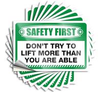 Adesivi per la sicurezza dell'auto First Don't Try to Lift More Than You are Able adesivi 10 pezzi adesivi scherzi divertenti decalcomanie per auto (12 x 18 cm)