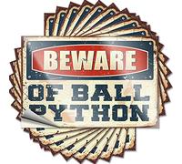 Adesivi per la tua auto Beware of Ball Python Funny Sticker 10 pz auto avviso adesivo bar regole segno (8 x 12 cm)