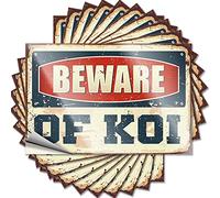 Adesivi per la tua auto Beware of Koi, 10 adesivi divertenti per auto con le regole del bar (6 x 9 cm)