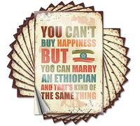 Adesivi per la tua auto con scritta in inglese "You Can't Buy Happiness But Can Marry an Ethiopian Funny Stickers", 10 adesivi per auto con le regole del bar (6 x 9 cm)