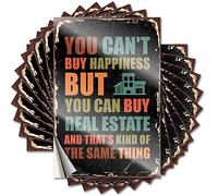 Adesivi per la tua auto con scritta in inglese "You Can't Buy Happiness But Can Real Estate", 10 adesivi divertenti per auto con le regole del bar (8 x 12 cm)