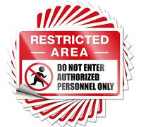 Adesivi per la tua auto con scritta in lingua inglese "Do Not Enter Sign", "Authorized Personnel Only", 10 adesivi per auto, decorazione per grotte degli uomini, 12 x 18 cm