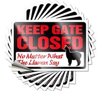 Adesivi per la tua auto Keep Gate Closed No Matter What The Llama Say Funny Sticker 10 adesivi per auto con le regole del bar (6 x 9 cm)