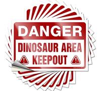 Adesivi per la tua auto, motivo: "Danger Dinosaur Area Keep Out", 10 adesivi divertenti per auto con le regole del bar (6 x 9 cm)