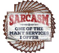 Adesivi per la tua auto Sarcasmo One of The Many Services I Offre, adesivi divertenti 10 adesivi per auto con le regole del bar (6 x 9 cm)