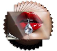 Adesivi per le labbra della tua auto con rossetto rosso che tiene un diamante. Adesivi 10 pezzi adesivi scherzi paraurti cartelli divertenti per bar (6 x 9 cm)
