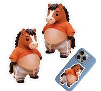 Adesivi per libri in silicone 3D, adesivi a forma di ventre di cavallo, 2 pezzi, adesivi decorativi, divertenti forniture per diari, accessori per biglietti scolastici per ragazze, per diari e