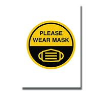 Adesivi per maschera facciale, formato A5, impermeabili, in vinile | Segnale di avviso per la salute e la sicurezza COVID-19, con scritta "Please Wear a Face Covering", 150 mm x 200 mm