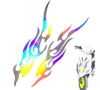 Adesivi per moto, adesivi grafici con fiamma, set di emblemi resistenti alle intemperie, 18 x 4 x 1 cm, design audaci, applicazione facile da rimuovere, look personalizzato per paraurti camion