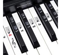 Adesivi per note pianoforte + tastiera per 49 - 61 - 76 - 88 tasti + kit completo premium per tasti neri + bianchi - DO-RE-MI-FA-SOL-LA-SI -