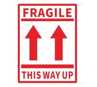 Adesivi per pacchi Fragile This Way Up, grandi dimensioni, 80 mm x 60 mm, etichette autoadesive (50)
