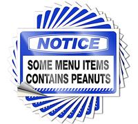 Adesivi per paraurti Avviso Alcune voci del menu Contiene adesivi a forma di arachidi, 10 pezzi accessori da bar accessori per bar uomo grotta accessori uomo grotta (6 x 9 cm)