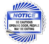 Adesivi per paraurti Avviso Be Cautious Opening Door, People May Be Exiting, 10 adesivi divertenti per paraurti con scritta "Man Cave Funny Signs", 8 x 12 cm