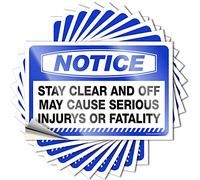 Adesivi per paraurti Avviso Stay Clear and Off May Cause Gravi lesioni o fatalità adesivi 10 pezzi divertenti adesivi inappropriati (12 x 18 cm)
