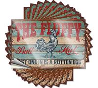 Adesivi per paraurti con scritta in inglese "Chicken Coop The Fluffy Butt Hut Last One in is A Rotten Egg", 10 adesivi divertenti per auto con scritta "No Stupid People" (8 x 12 cm)