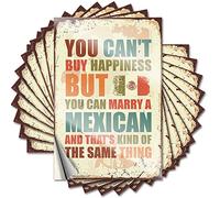 Adesivi per paraurti con scritta in inglese "You Can't Buy Happiness But Can Marry A Mexican Funny Stickers", 10 pezzi, con scritta "No Stupid People", 8 x 12 cm