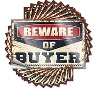 Adesivi per paraurti con scritta in lingua inglese "Beware of Buyer", 10 pezzi, adesivi per auto, divertenti decorazioni per la casa (6 x 9 cm)