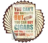 Adesivi per paraurti con scritta in lingua inglese "You Can't Buy Happiness But Can Cigars", 10 adesivi divertenti per paraurti (6 x 9 cm)