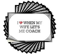 Adesivi per paraurti I Love When My Wife Let's Me Coach, adesivi per elmetti e decalcomanie per auto, 12 x 18 cm