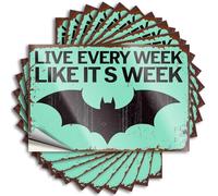 Adesivi per paraurti Live Every Week Like It's Week: adesivi motivazionali ispirati a un pipistrello, 10 pezzi, adesivi divertenti per paraurti per adulti (12 x 18 cm)