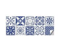 Adesivi per piastrelle, Adesivi for pavimenti blu, quadrati da 10-20 cm, confezione 10, stacca e attacca(20cmX20cmX10pcs)