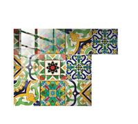 Adesivi per piastrelle, Adesivi murali autoadesivi con motivo mandala retrò, piastrelle di cristallo, 10 pezzi(Color 2)