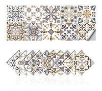 Adesivi per Piastrelle Mosaico Impermeabile PVC Autoadesivo Decorazione Adesivi per piastrelle semplici Stile Marocco,Pareti Adesivi Fai da Te (80,10x10cm)