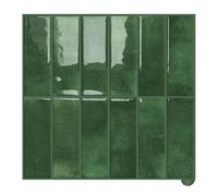 Adesivi per piastrelle, pellicola autoadesiva per cucina, rivestimento per piastrelle della metropolitana, 6 pezzi, 30,5 x 30,5 cm, verde alga