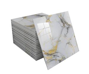 Adesivi per piastrelle, Piastrelle autoadesive in PVC for soffitti e pareti, effetto marmo, confezione da 10-90 piastrelle(E,60 tiles)