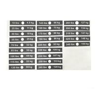 Adesivi per pila di pesi da palestra con etichette numeriche da 4 5 kg a 155 kg e marcatori di peso rimovibili per manubri, bilancieri, attrezzature per il fitness