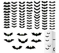 Adesivi per Pipistrelli di Halloween - Spot di Decorazione da Parete 3D con 128 Pezzi | Batti a incandescenza Simili a Vita per Camera da Letto, Cucina, Bagno, Cortile all'aperto, Giardino e Festa di