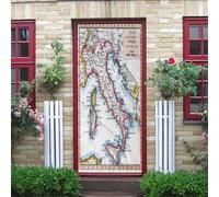 Adesivi Per Porte 3D Arte Mappa D'Epoca Dell'Italia 95X215Cm Adesivo Murale Casa Camera Da Letto Bagno Decorazioni Poster Wallpaper Pvc Impermeabile Parete Decalcomanie Carta Da Parati
