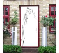 Adesivi Per Porte 3D Arte Nota Musicale In Bianco E Nero, Dente Di Leone 77X200Cm Adesivo Murale Casa Camera Da Letto Bagno Decorazioni Poster Wallpaper Pvc Impermeabile Parete Decalcomanie Carta D