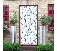 Adesivi Per Porte 3D Arte Sogno Di Volo Della Farfalla Blu 77X200Cm Adesivo Murale Casa Camera Da Letto Bagno Decorazioni Poster Wallpaper Pvc Impermeabile Parete Decalcomanie Carta Da Parati