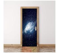 Adesivi Per Porte 3D Galassia Dei Sogni Profondi 77X200Cm Autoadesiva Carta Da Parati In Pvc Fotomurali Art Parete Decalcomanie Casa Decorazione Poster Soggiorno Camera Da Letto Bagno Murale