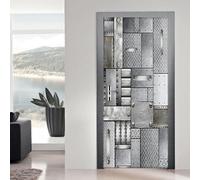 Adesivi Per Porte 3D Per Porte Interne Geometria Astratta 100 X 215 Cm Per Bambini Sfondo Bianco Vinile Impermeabile Autoadesivo Porta Decalcomanie Murali Per Camera Da Letto Ufficio B-78540421125720