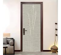 Adesivi Per Porte 3D Stacca e Attacca 77x200 cm Semplice Motivo A Spiga Di Grano Adesivo Porta Pvc Impermeabile Rimovibile Grigio Chiaro Porte Poster Per La Camera Da Letto e Soggiorno