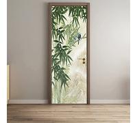 Adesivi Per Porte 77X200Cm Bambù Arte Moderna 3D Adesivo Di Porta, Buccia E Bastone Vinile Rimovibile Porta Decalcomanie Per La Decorazione Domestica