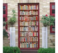 Adesivi per Porte 77x200cm Libreria Adesivo Porta Interna Creativo 3D Pellicola Adesiva Carta da Parati Soggiorno Bagno Autoadesivo Porta Murale Decorazione